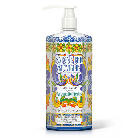 MAIOLICHE CUCINA SAPONE PER STOVIGLIE ERBE AROMATICHE